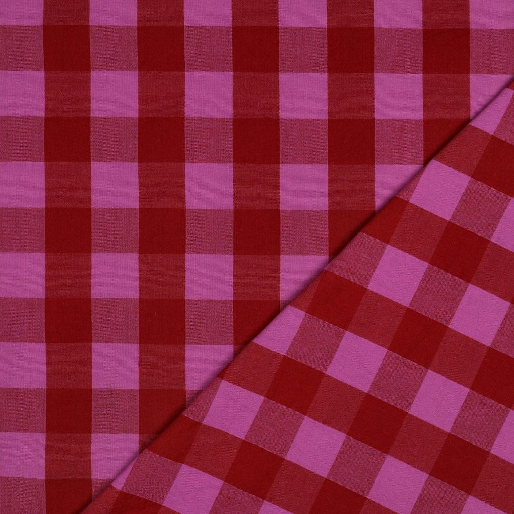 Katoen Ruiten Stof Rood/Fuchsia – Garengeverfd
