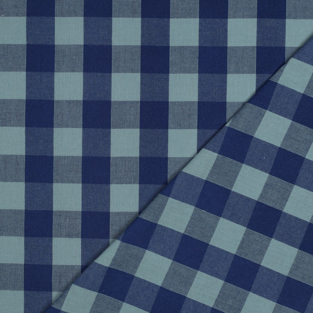 Katoen Ruiten Stof – Blauw/Groen – Garengeverfd