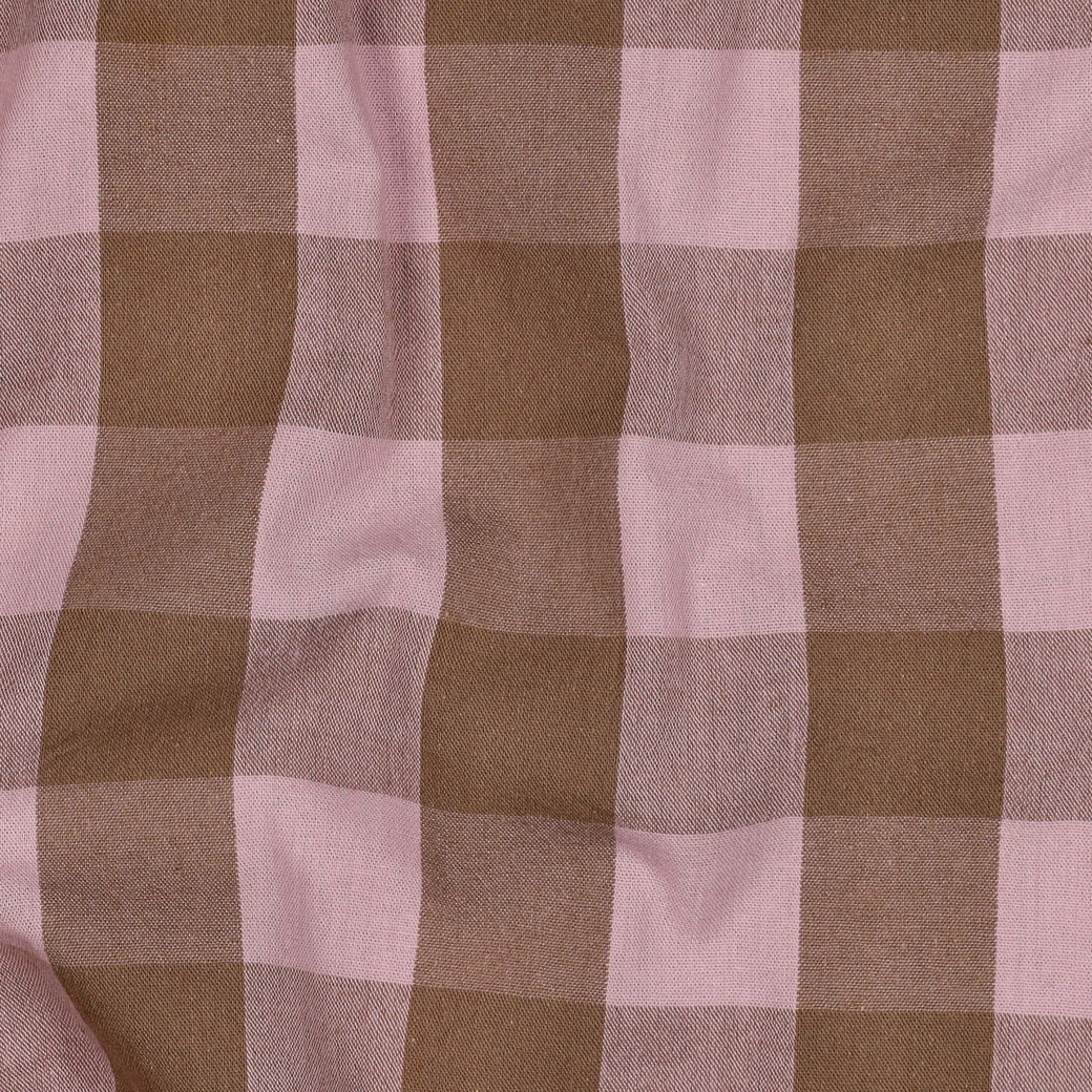 Katoen Ruiten Stof Lichtroze/Bruin – Garengeverfd