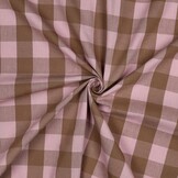 Katoen Ruiten Stof Lichtroze/Bruin – Garengeverfd