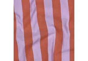 Katoen Strepen Stof – Lavendel/Oranje