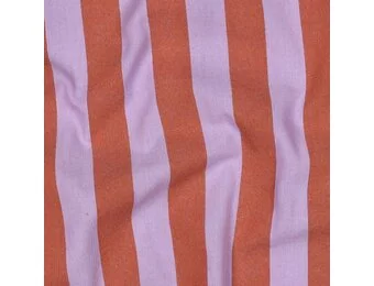 Katoen Strepen Stof – Lavendel/Oranje