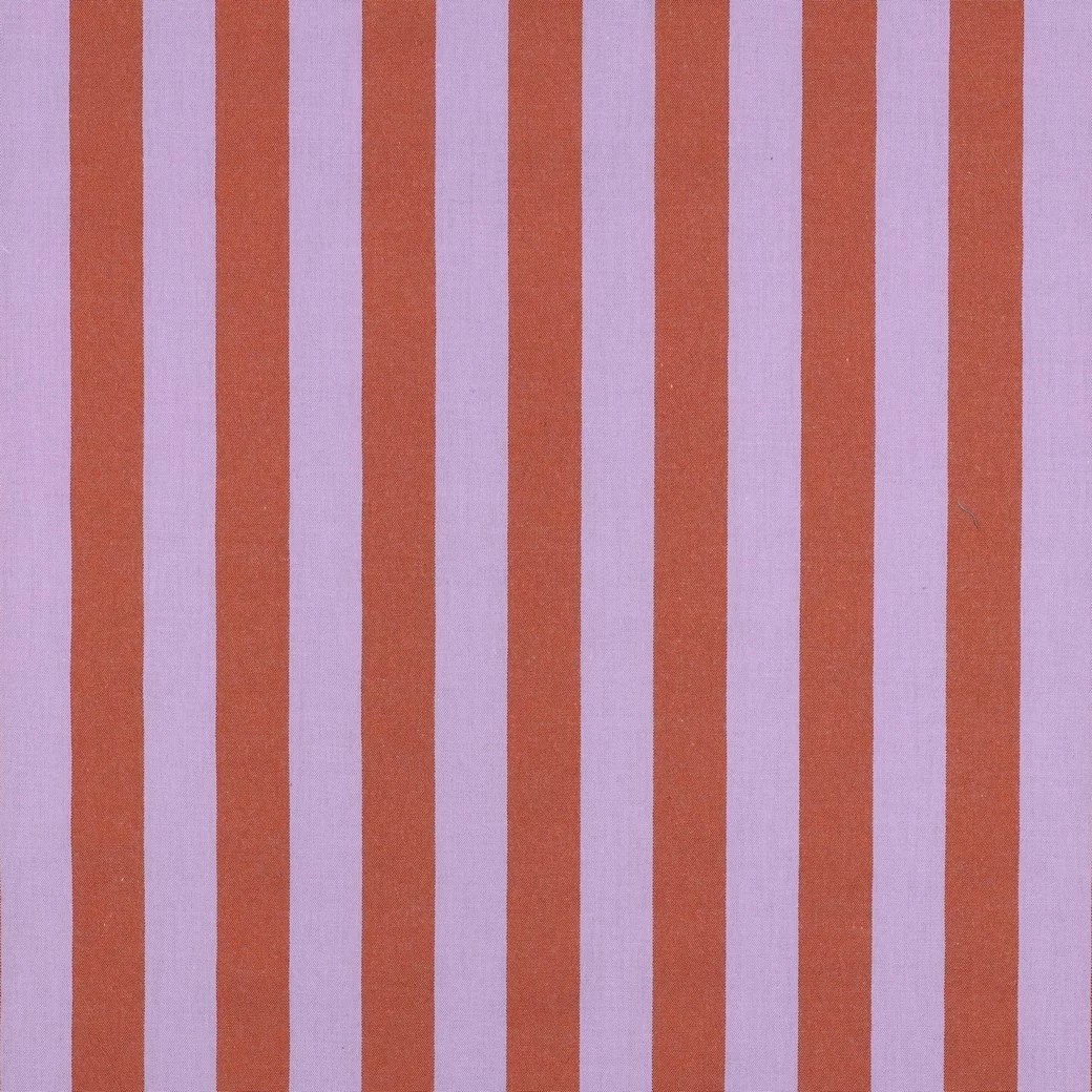Katoen Strepen Stof Lavendel/Oranje – Garengeverfd