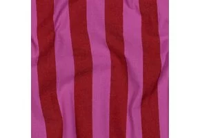 Katoen Strepen Stof – Rood/Fuchsia