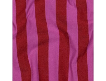 Katoen Strepen Stof – Rood/Fuchsia