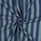 Katoen Strepen Stof Blauw/Groen – Garengeverfd