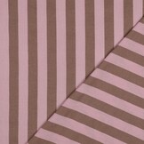Katoen Strepen Stof Lichtroze/Bruin – Garengeverfd