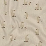 Rib Jersey Organic Eenden Naturel – Zacht, Stretchy & Super Cute