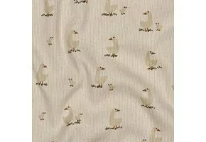 Rib Jersey Stof Organic Eenden – Naturel