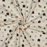 Organic Katoen Poplin Boerderijdieren Naturel – Zacht & Ademend