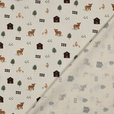 Organic Katoen Poplin Boerderijdieren Naturel – Zacht & Ademend