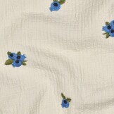 Hydrofiel Stof Embroidery Fruit Naturel – Zacht & Ademend