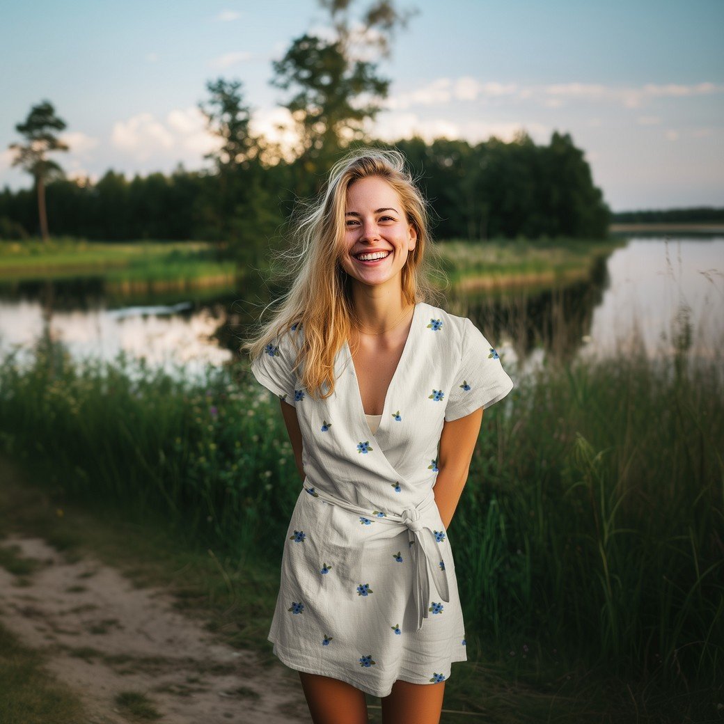 Hydrofiel Stof Embroidery Fruit Naturel – Zacht & Ademend