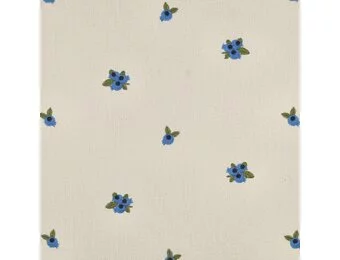 Hydrofiel Stof Gestreept Embroidery Fruit – Naturel