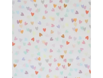 Poplin Katoen Digitale Print - Veelkleurige Hartjes
