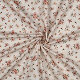 Poplin Katoen Digitale Print Bloemen Perzik – Zacht & Romantisch