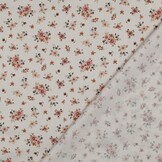 Poplin Katoen Digitale Print Bloemen Perzik – Zacht & Romantisch