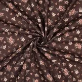 Poplin Katoen Digitale Print Bloemen Bruin – Warm & Stijlvol