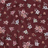 Poplin Katoen Digitale Print Bloemen Bordeauxrood – Warm & Elegant