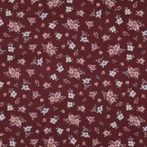 Poplin Katoen Digitale Print Bloemen Bordeauxrood – Warm & Elegant