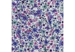 Jersey Katoen Stof Digitale Print – Bloemen Paars