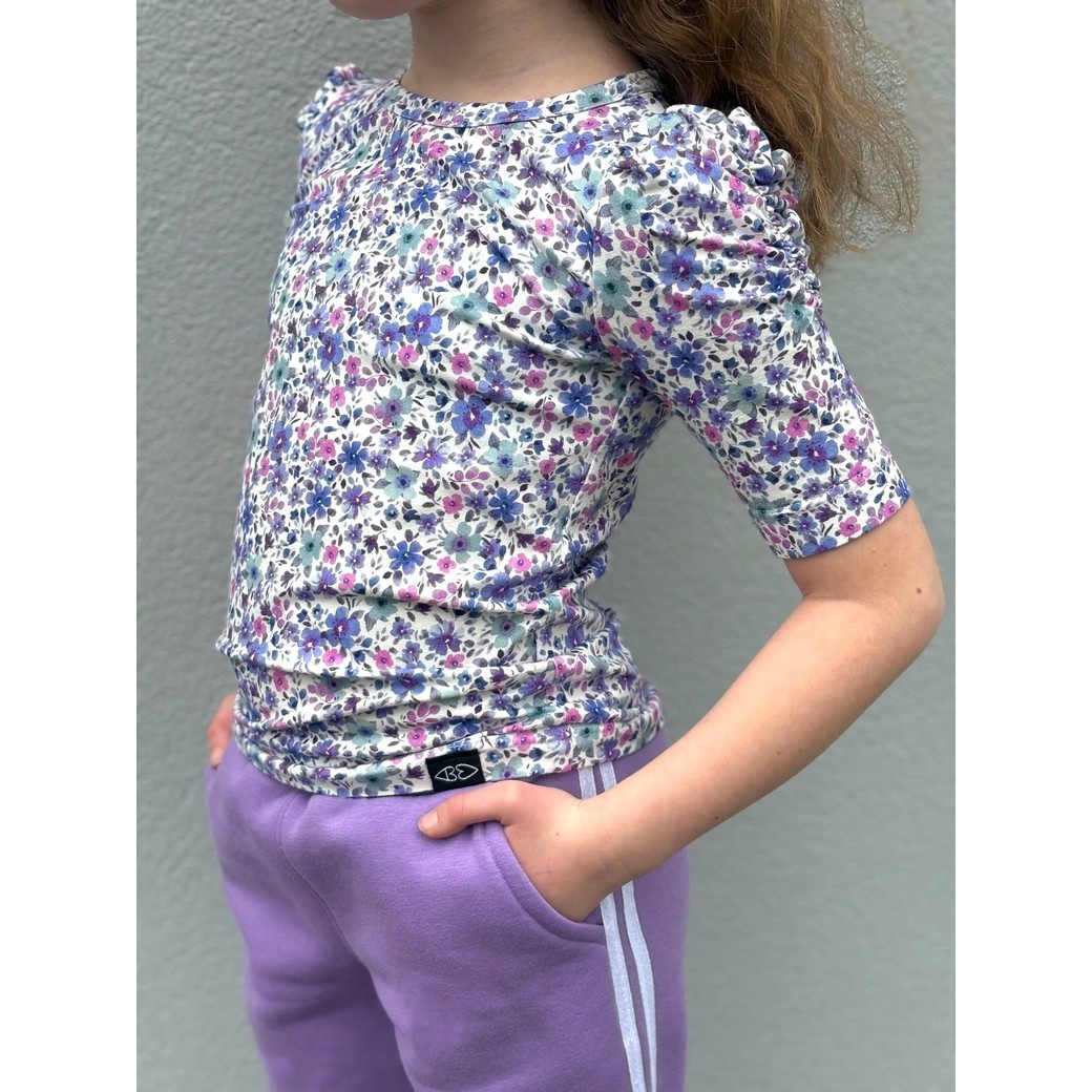 Jersey Katoen Bloemen Paars – Zacht, Rekbaar & Ademend