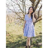 Jersey Katoen Stof Digitale Print – Kleine Bloemen Paars