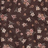 Jersey Katoen Bloemen Bruin – Zacht, Rekbaar & Ademend