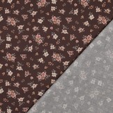 Jersey Katoen Bloemen Bruin – Zacht, Rekbaar & Ademend