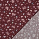 Jersey Katoen Bloemen Bordeauxrood – Zacht, Rekbaar & Ademend