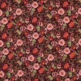 Jersey Katoen Bloemen Bordeauxrood – Zacht, Rekbaar & Ademend
