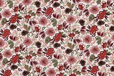 Jersey Katoen Stof Digitale Print – Bloemen Gebroken Wit