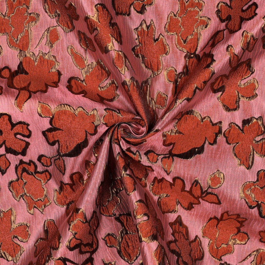 Jacquard Bloemen Oud Roze – Luxe & Trendy Geweven Stof