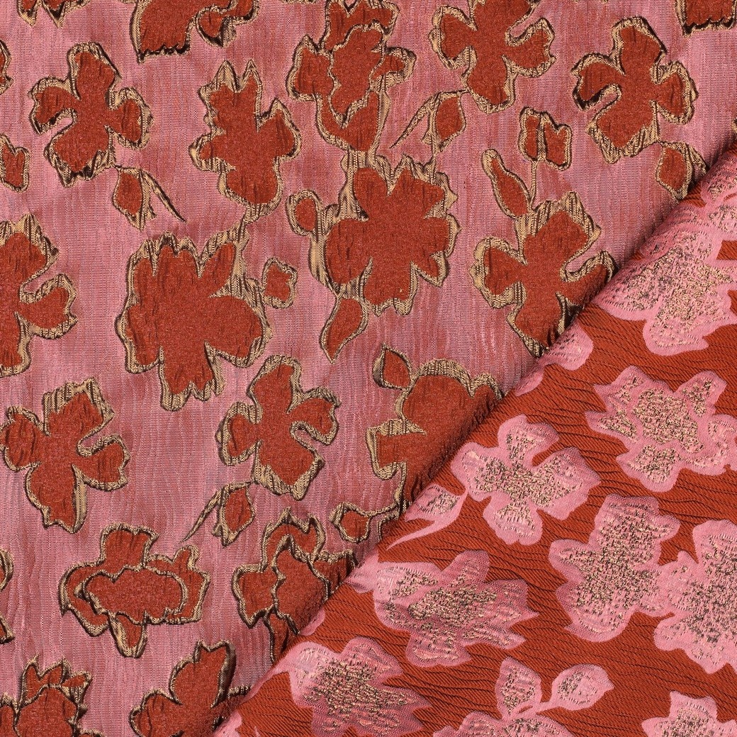 Jacquard Bloemen Oud Roze – Luxe & Trendy Geweven Stof