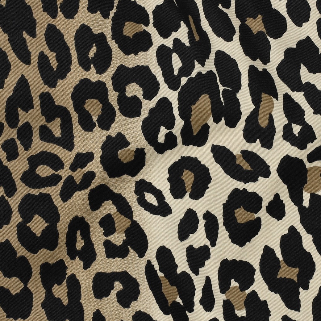 Stretch Katoen Twill Luipaardprint Bruin – Stoer & Rekbaar