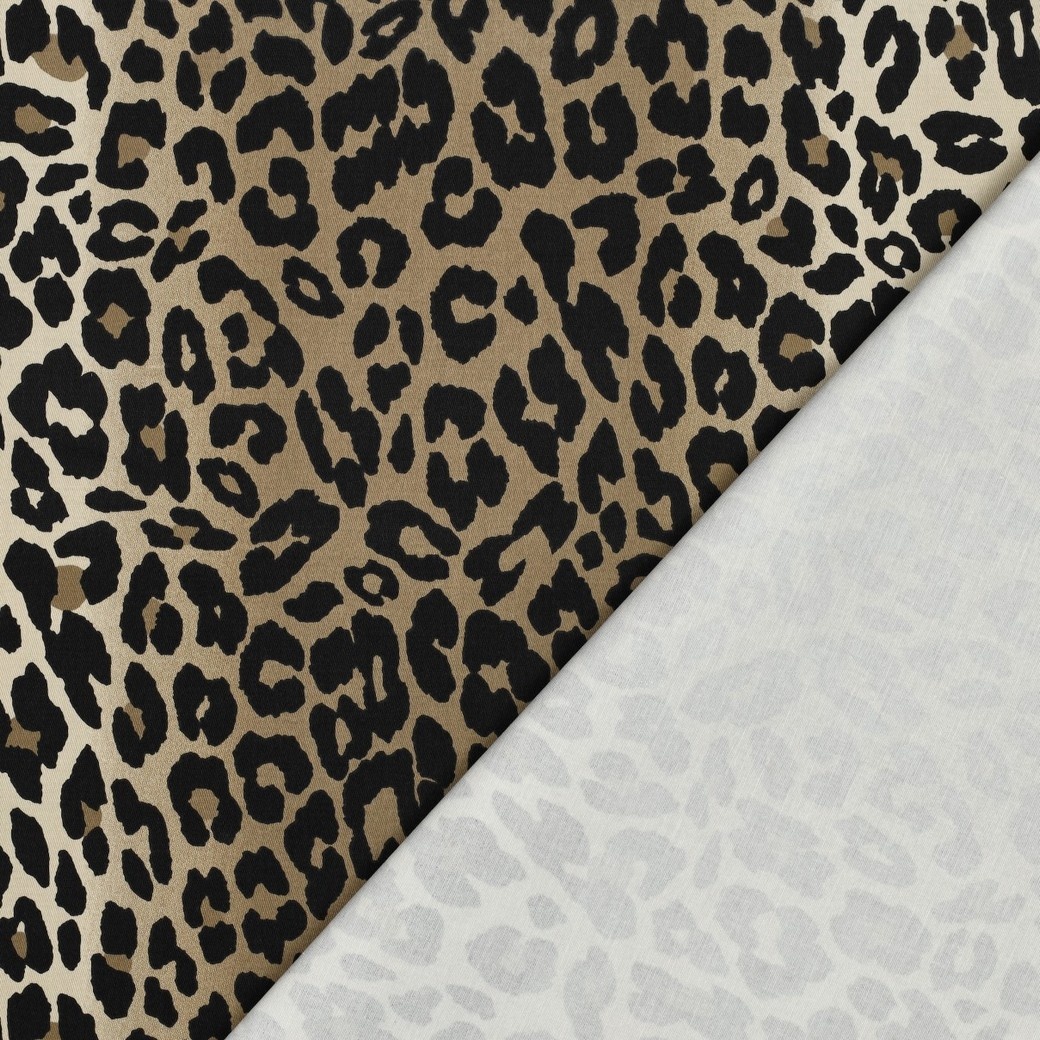 Stretch Katoen Twill Luipaardprint Bruin – Stoer & Rekbaar