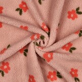 Teddy Stof Bloemen Zacht Roze – Zacht, Warm & Trendy