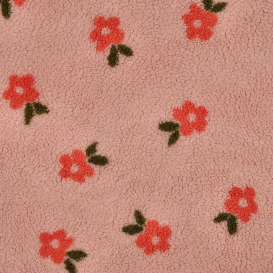Teddy Stof Bloemen Zacht Roze – Zacht, Warm & Trendy