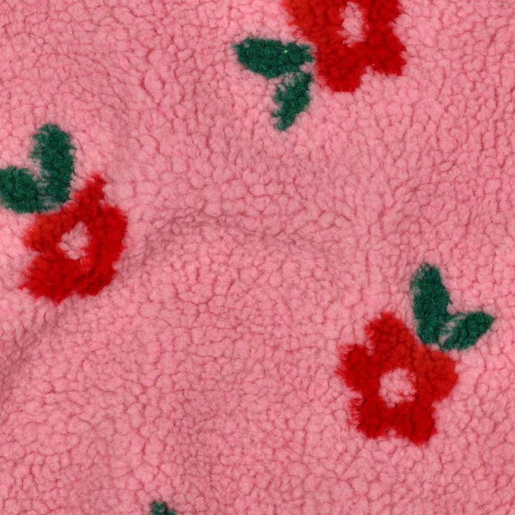 Teddy Stof Bloemen Zacht Roze – Zacht, Warm & Trendy