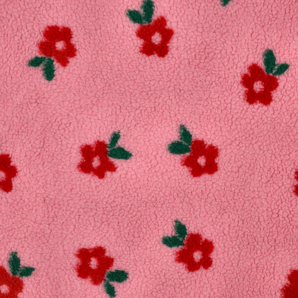 Teddy Stof Bloemen Zacht Roze – Zacht, Warm & Trendy