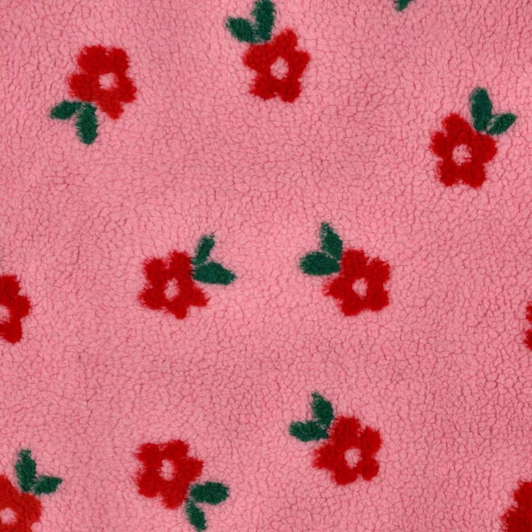 Teddy Stof Bloemen Zacht Roze – Zacht, Warm & Trendy