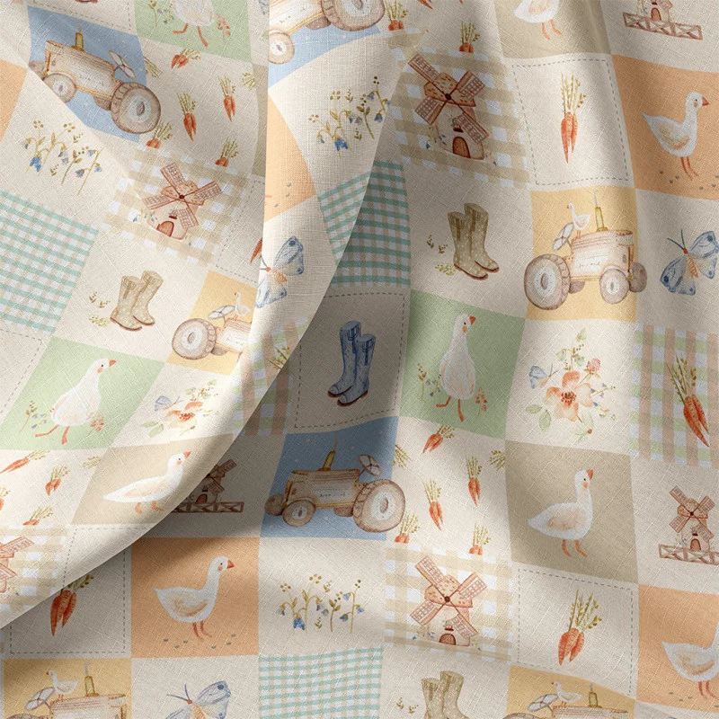 Katoen Poplin Magdy Boerderij Patchwork – Zacht & Lief