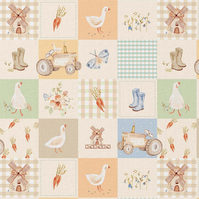 Katoen Poplin Magdy Boerderij Patchwork – Zacht & Lief