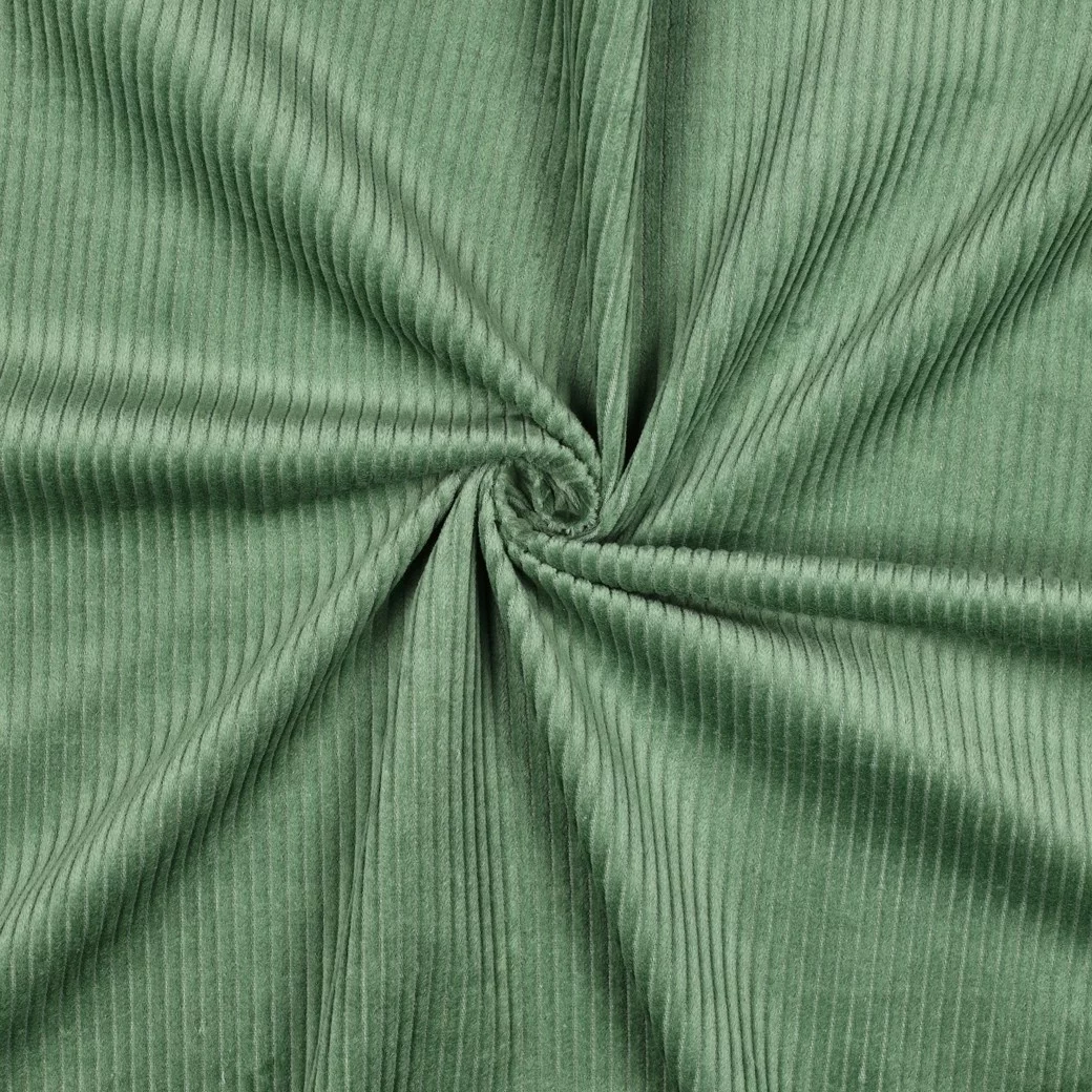 Brede Ribcord Katoen Basilicum Groen – Zacht, Stevig & Oeko-Tex
