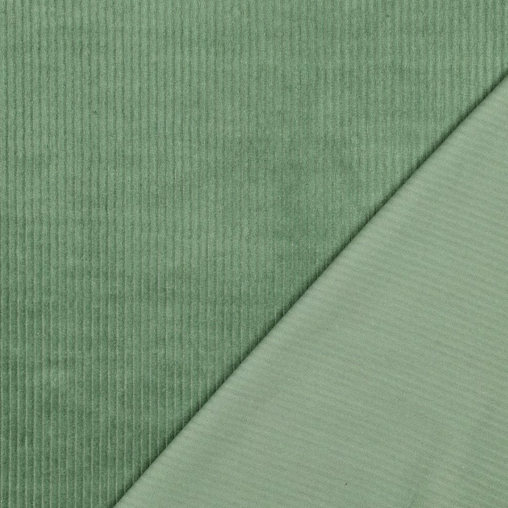 Brede Ribcord Katoen Basilicum Groen – Zacht, Stevig & Oeko-Tex