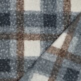 Bouclé Stof Ruiten Blauw – Trendy, Zacht & Warm