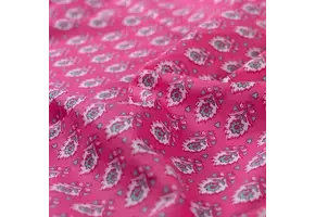 Katoen Voile Stof – Bloemen – Fuchsia