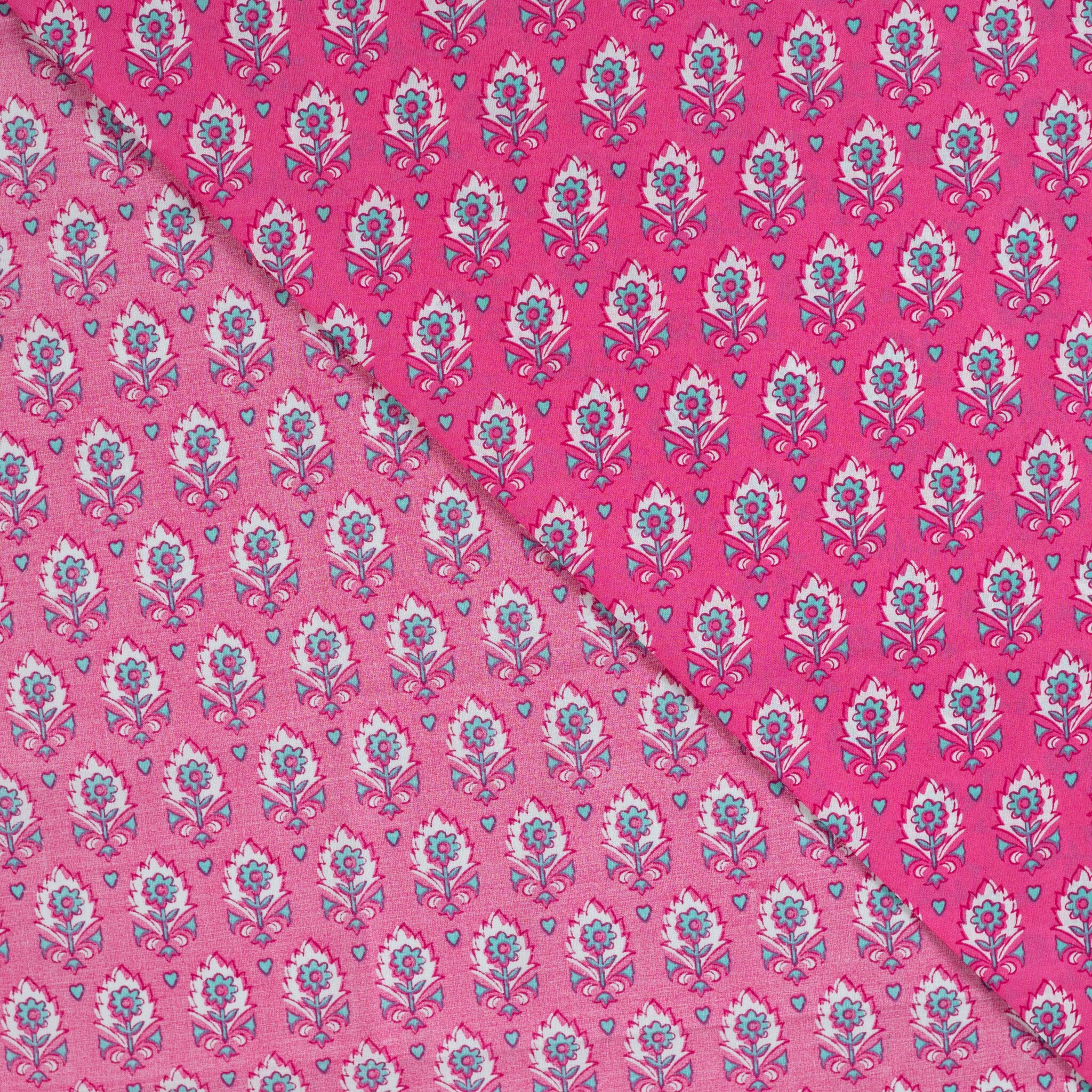Katoen Voile Bloemen Fuchsia – Licht, Luchtig & Zomers