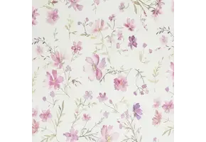 Rib Jersey Stof – Lieve Roze Bloem
