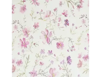 Rib Jersey Stof – Lieve Roze Bloem